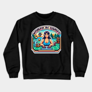 Women in Games - Retro Gaming Diva Classic Console Crewneck Sweatshirt